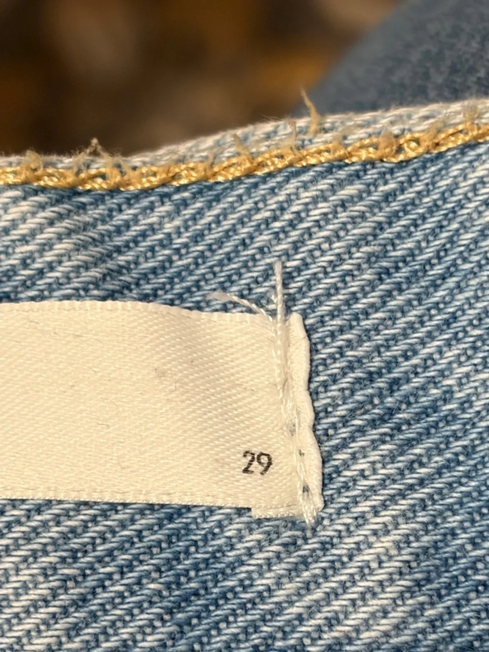 OAK + FORT Light Blue High-Rise Frayed Denim Shorts - Picture 5 of 5